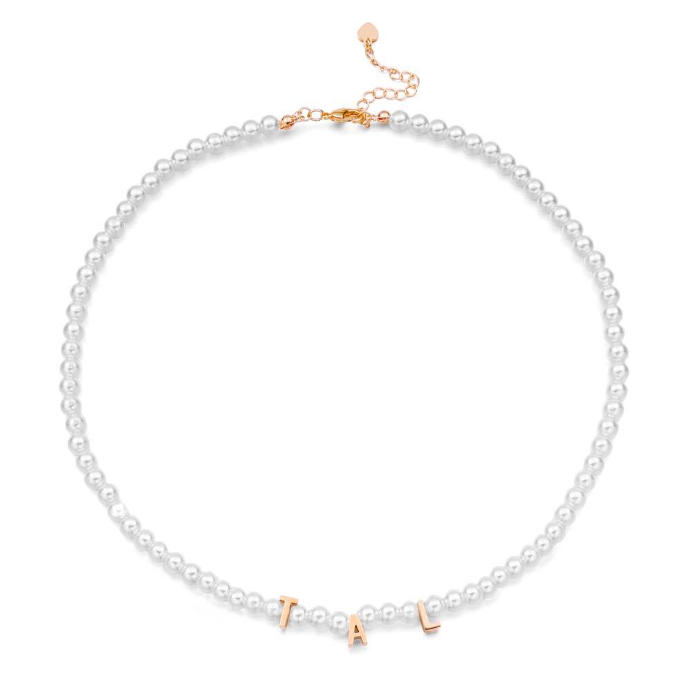 Personalised Pearl Necklace Custom Name Necklace Gift For Her - soufeeluk