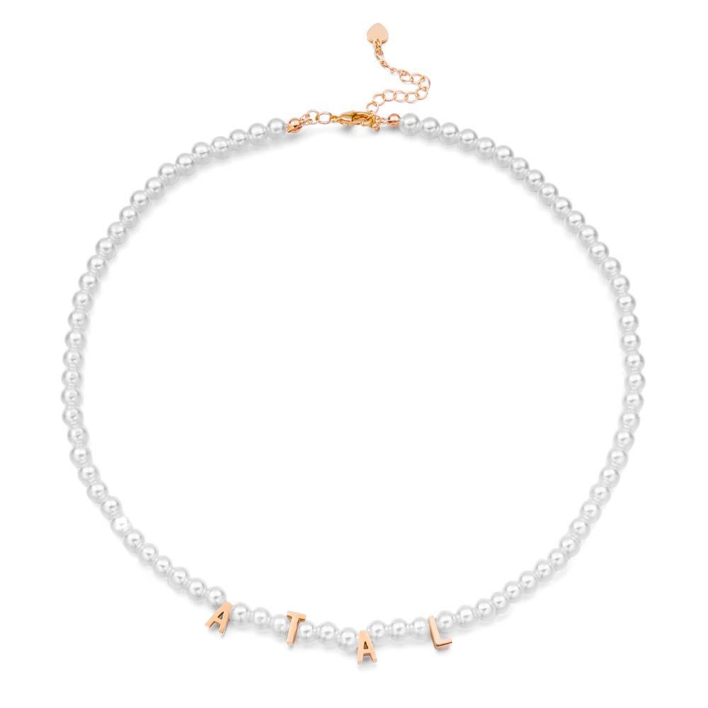 Personalised Pearl Necklace Custom Name Necklace Gift For Her - soufeeluk