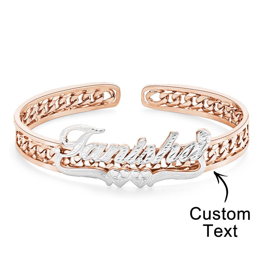 Personalised Hip Hop Name Bracelet Hollow Out Adjustable Bracelet Jewellery Gifts For Men - soufeeluk