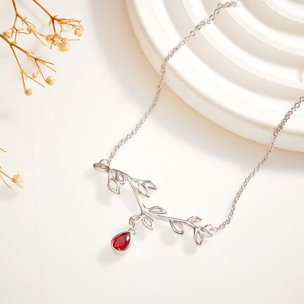 Custom Birthstone Necklace Optional Quantity Diamonds Tree Pendant Fashionable Gifts For Her - soufeeluk