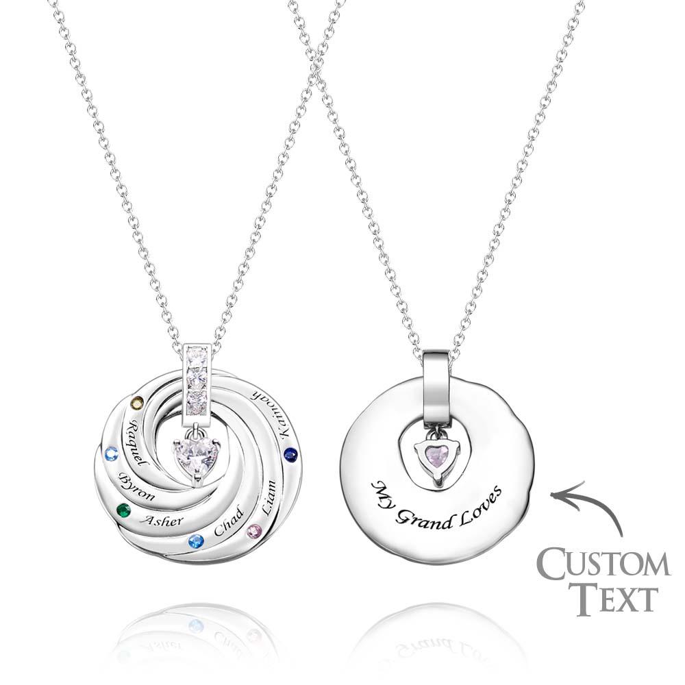 Elegant Birthstone Necklace With Text Circle Pendant Gifts For Women - soufeeluk