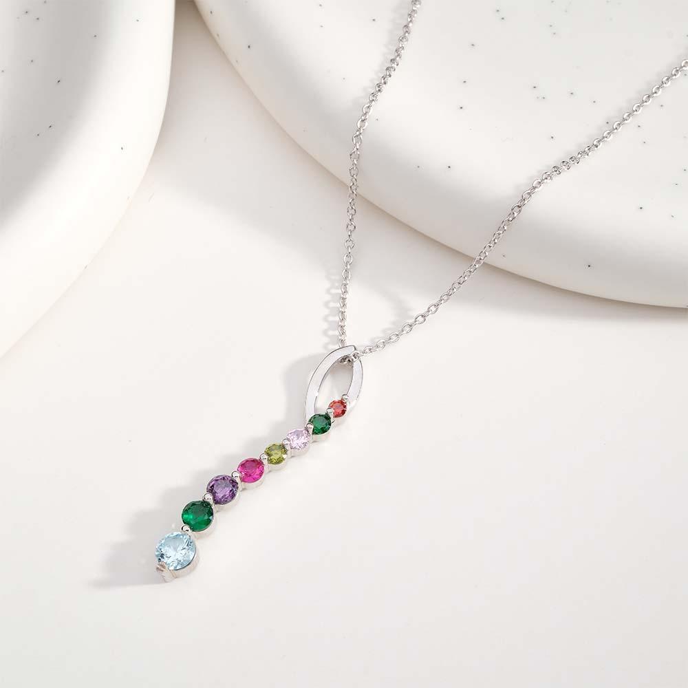 Personalised Birthstone Necklace Creative Colorful Pendant Jewellery For Her - soufeeluk