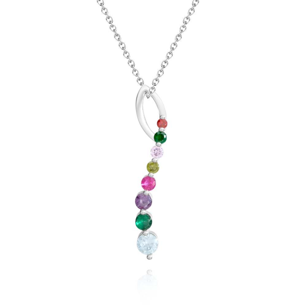 Personalised Birthstone Necklace Creative Colorful Pendant Jewellery For Her - soufeeluk