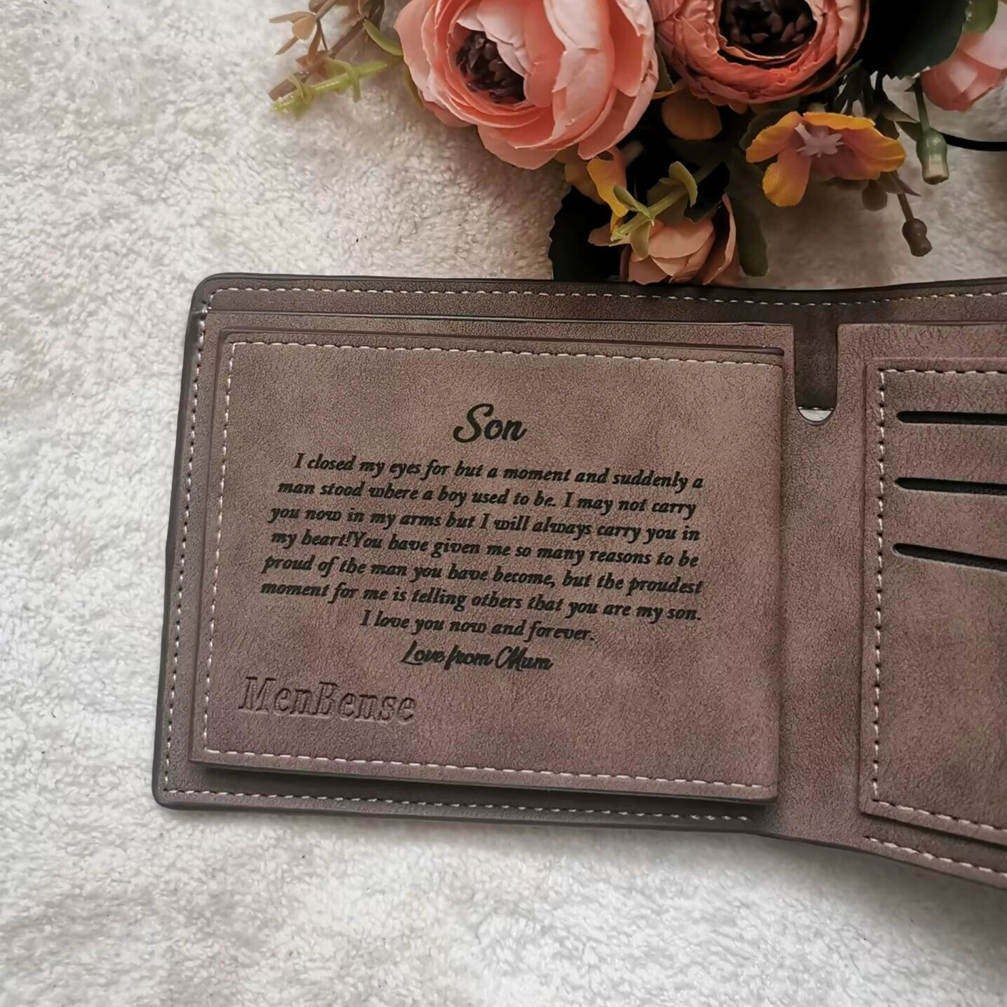 Bifold Wallet Engraved Wallet Gift For Son From Mom - soufeeluk