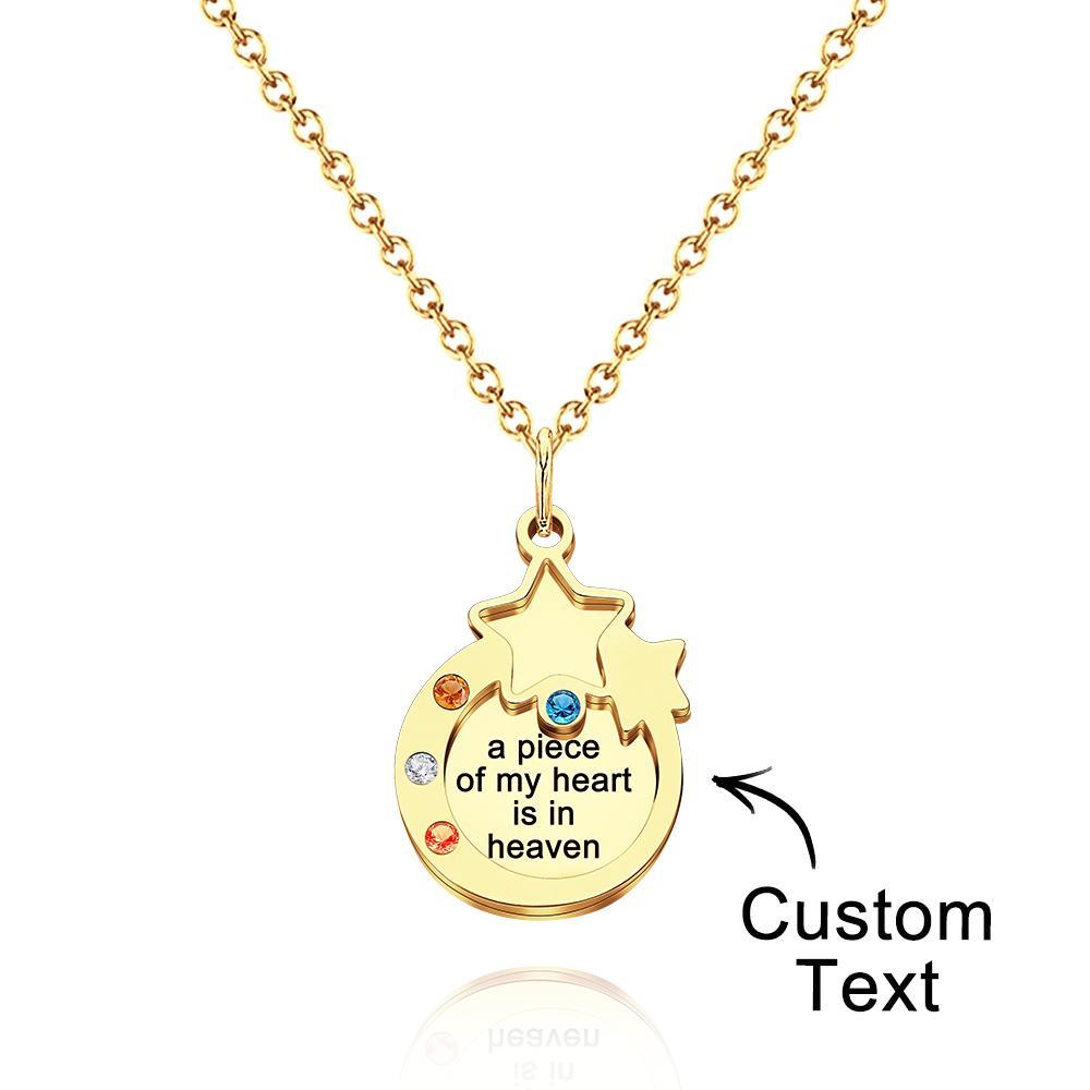 Custom Engraved Birthstone Necklace Double Layer Creative Gifts - soufeeluk