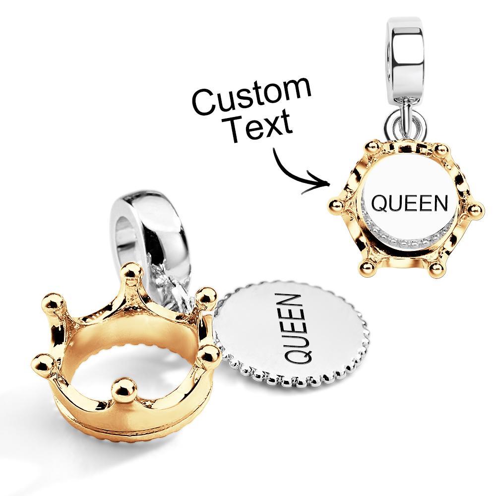 Three Tone Queen & Regal Crown Dangle Charm Hanging Charm Fit DIY Moments Bracelets Necklaces - soufeeluk