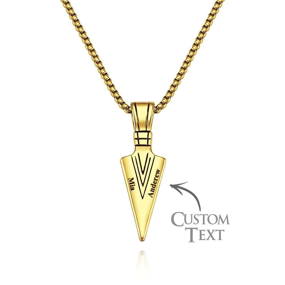 Custom Name Necklace Spear Point Fashion Gift for Men - soufeeluk