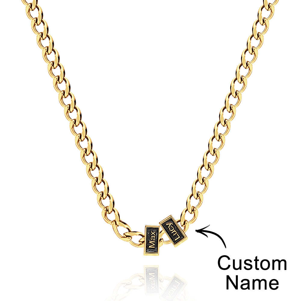 Engravable Cuban Link Chain Personalised Name Necklace Gift For Him - soufeeluk