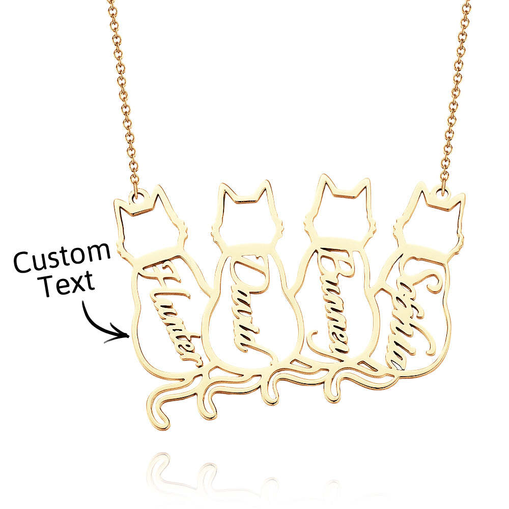 Custom Cat Necklace with Personalised Name Custom Pet Jewellery Cat Jewellery Gifts For Cat Lovers Memorials Gift - soufeeluk