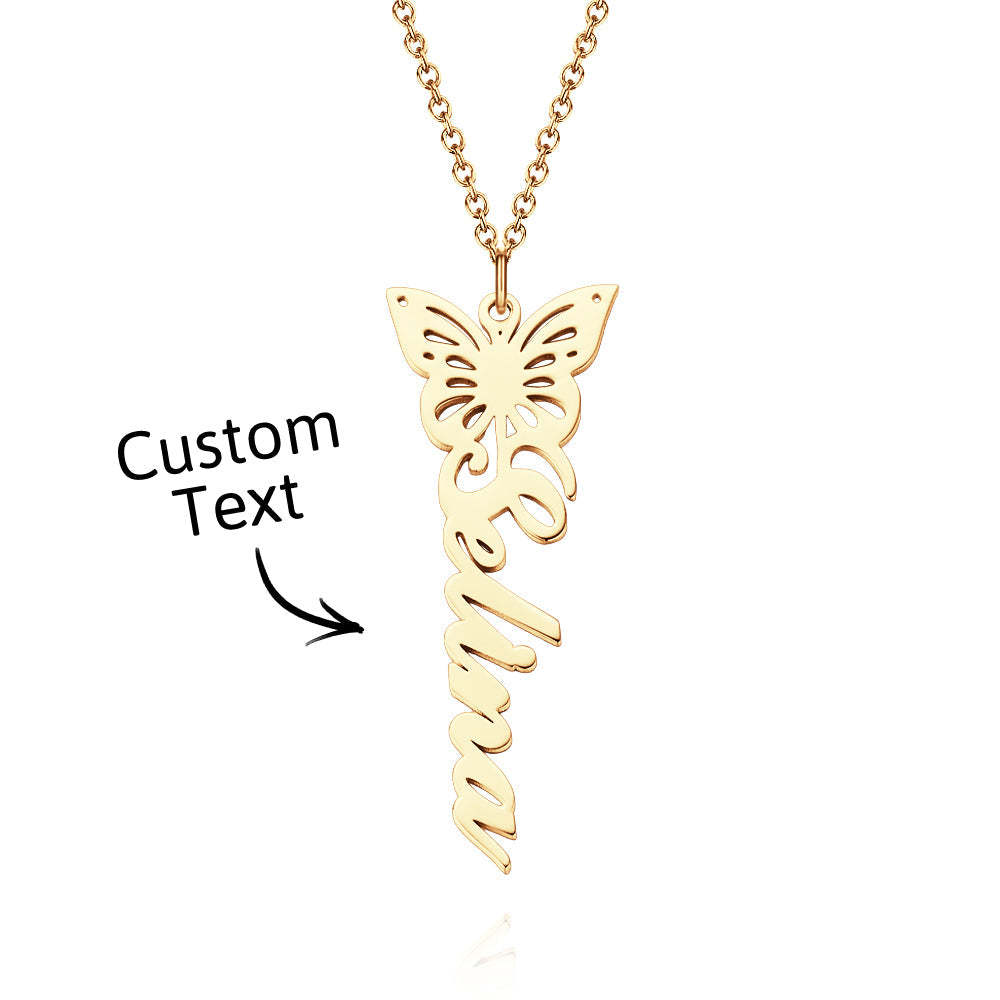 Custom Dainty Birth Butterfly Name Necklace Birthday Bridesmaid Gifts for Mom/Wife/Family/Best Friends - soufeeluk
