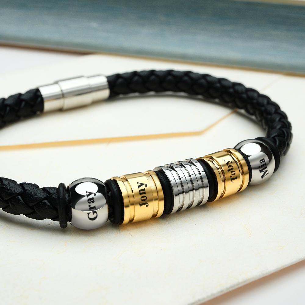 Custom Name Bracelet Bead Weave Simple Gift for Men - soufeeluk