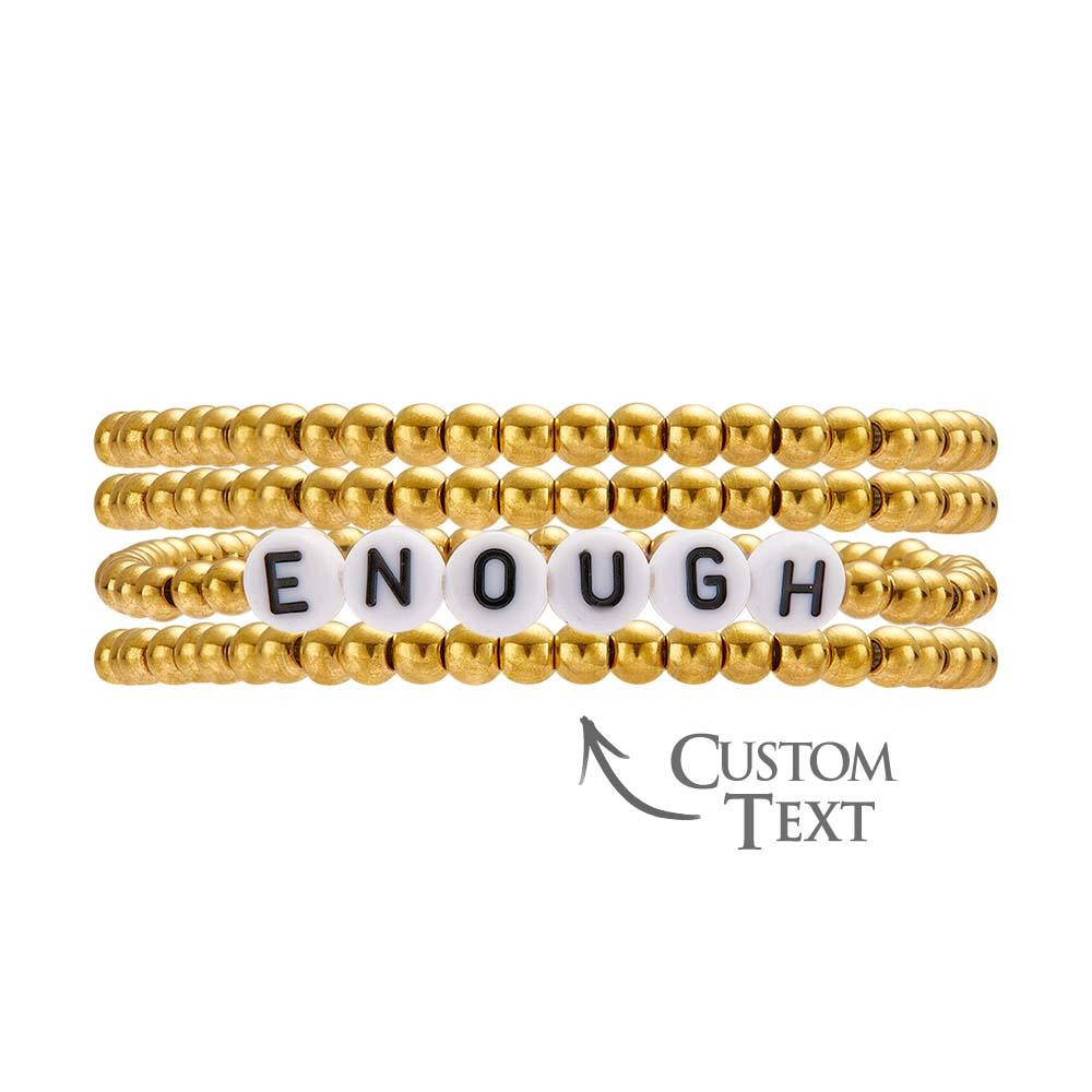 Custom Name Bead Bracelet Stack Bohemia Style Gift for Her - soufeeluk