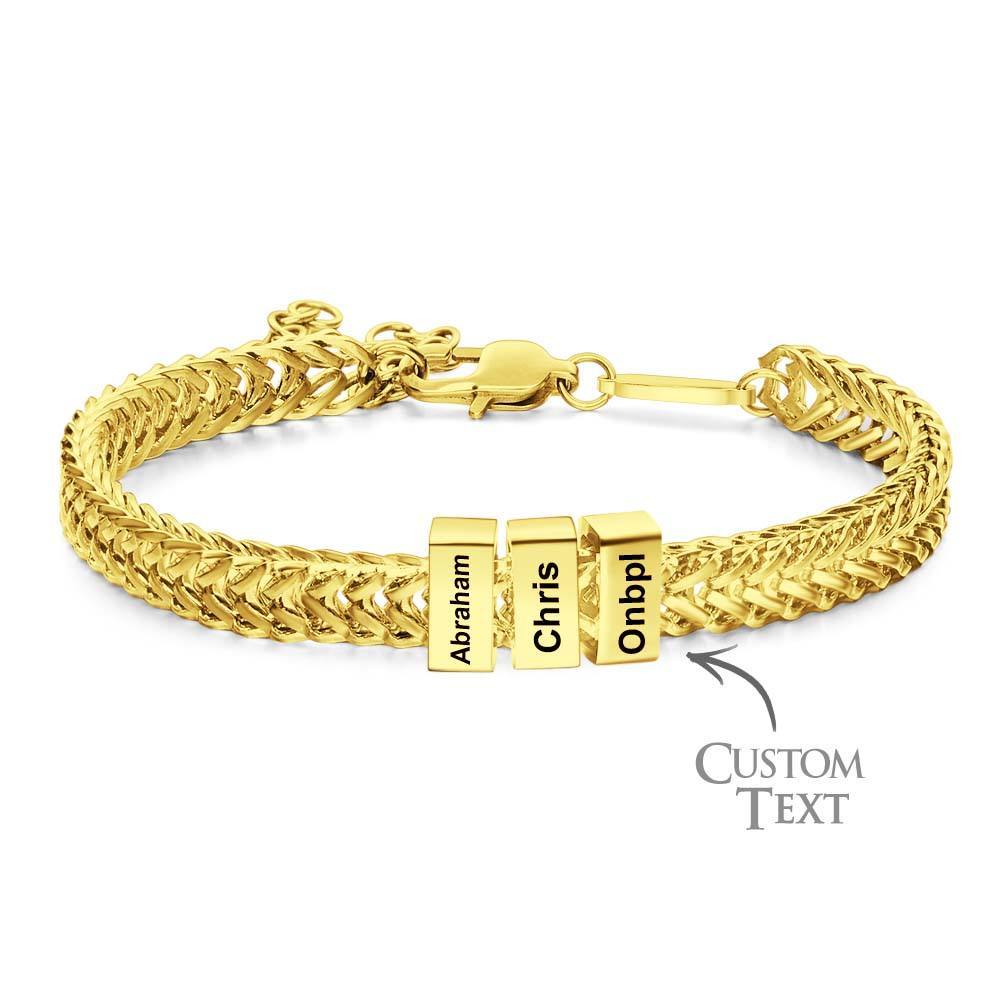 Custom Kids Name Bracelet Personalized Gifts for Dad - soufeeluk