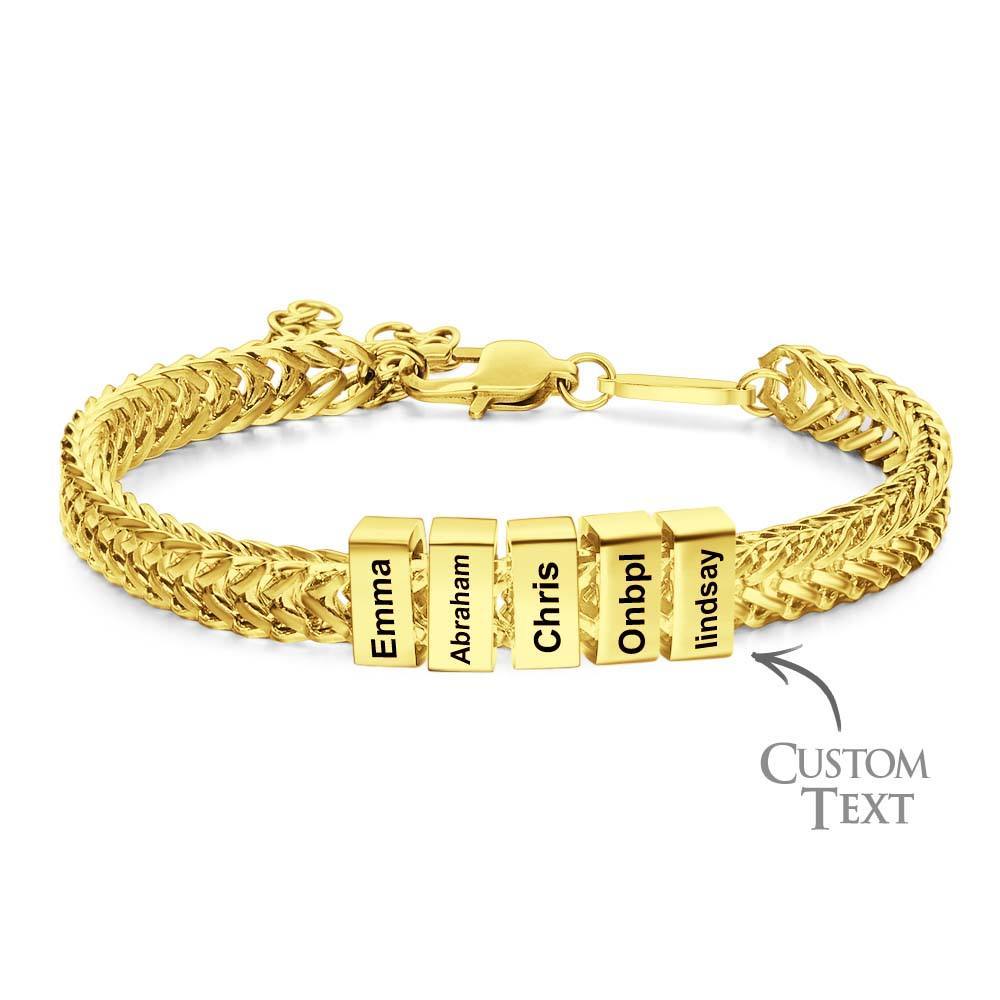 Custom Kids Name Bracelet Personalized Gifts for Dad - soufeeluk
