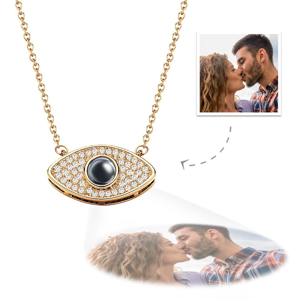 Evil Eye Projection Necklace Custom Photo Necklace - soufeeluk