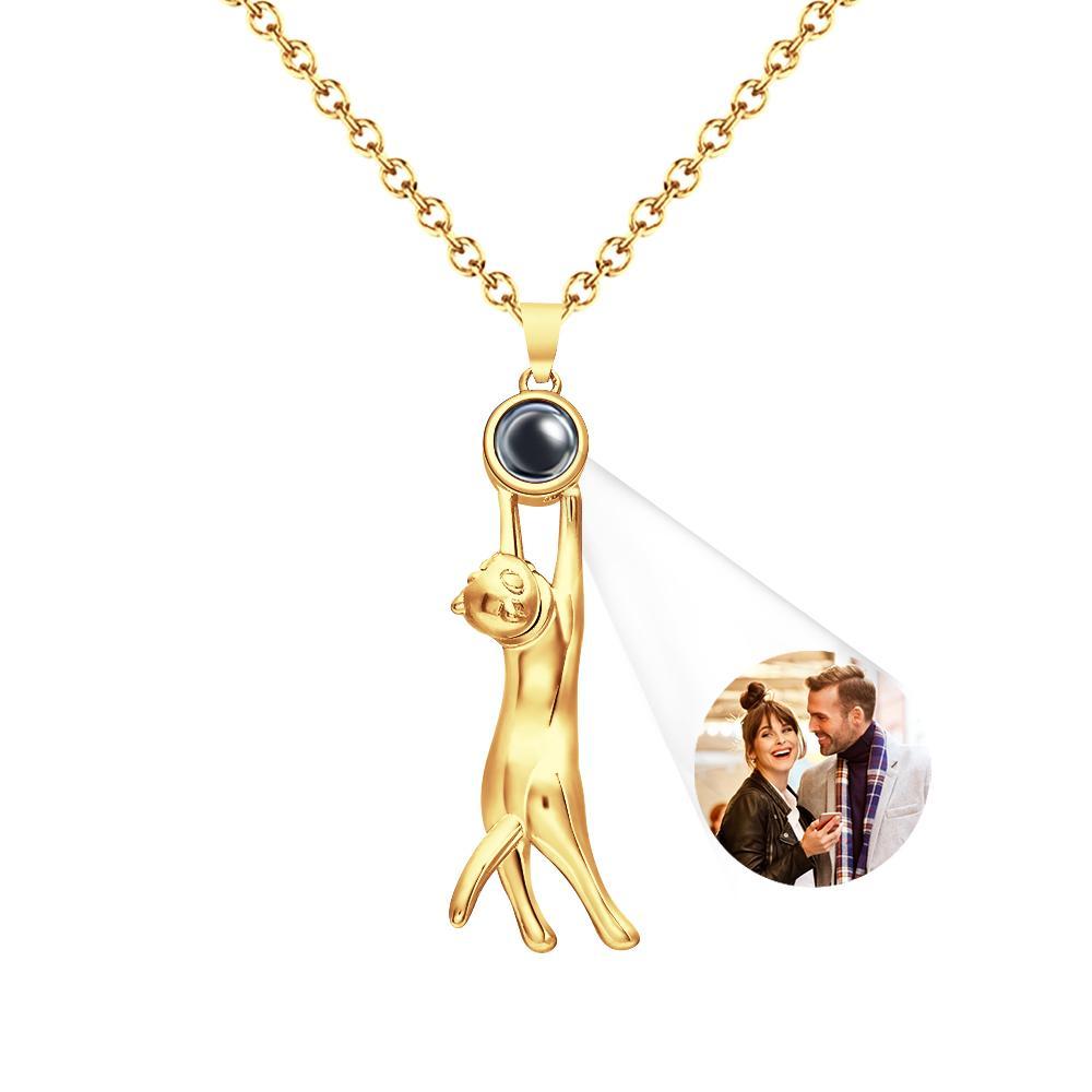 Custom Projection Necklace CuAte Cat Gift for Her - soufeeluk