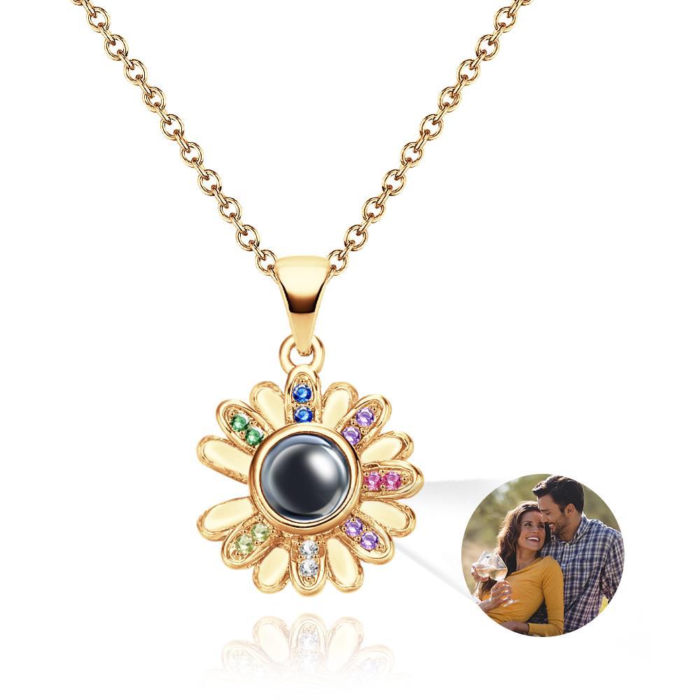 Custom Projection Necklace Colorful Daisy Beautiful Gift - soufeeluk