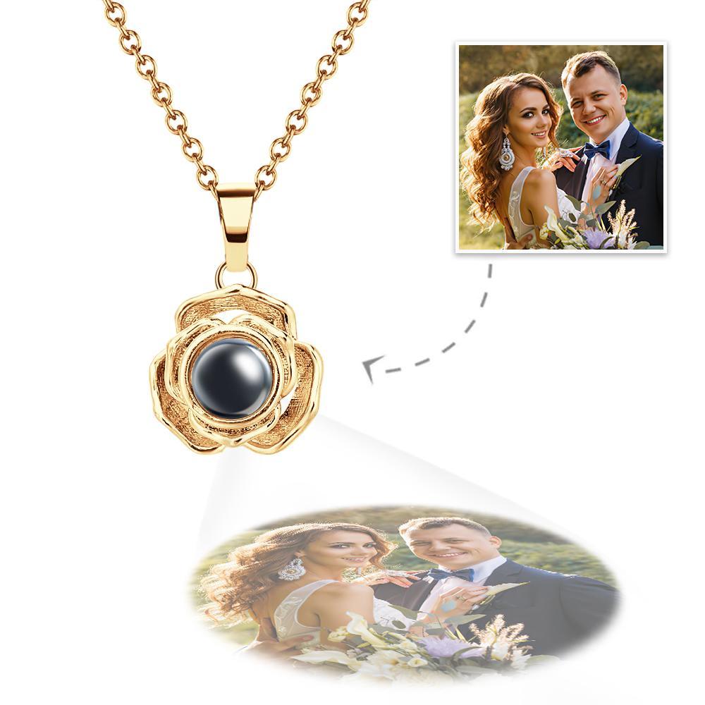 Custom Projection Necklace Creative Rose Girl Gift - soufeeluk