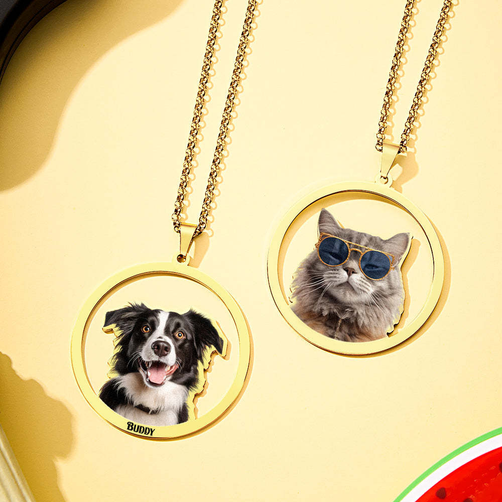 Personalized Pet Photo Necklace Gift for Pet Lover - soufeeluk