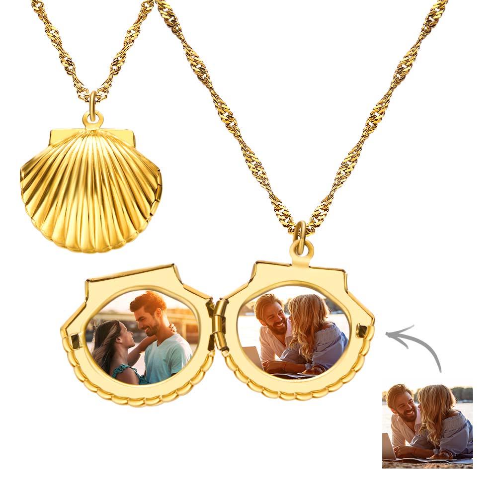 Custom Shell Opening and Closing Necklace Photo Album Necklace Shell Photo Box Envelope Necklace Gift