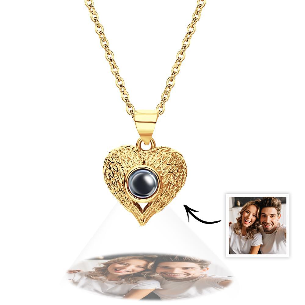 Personalised Picture Projection Necklace Heart Shaped Style Present for Best And Favourite Friend - soufeeluk