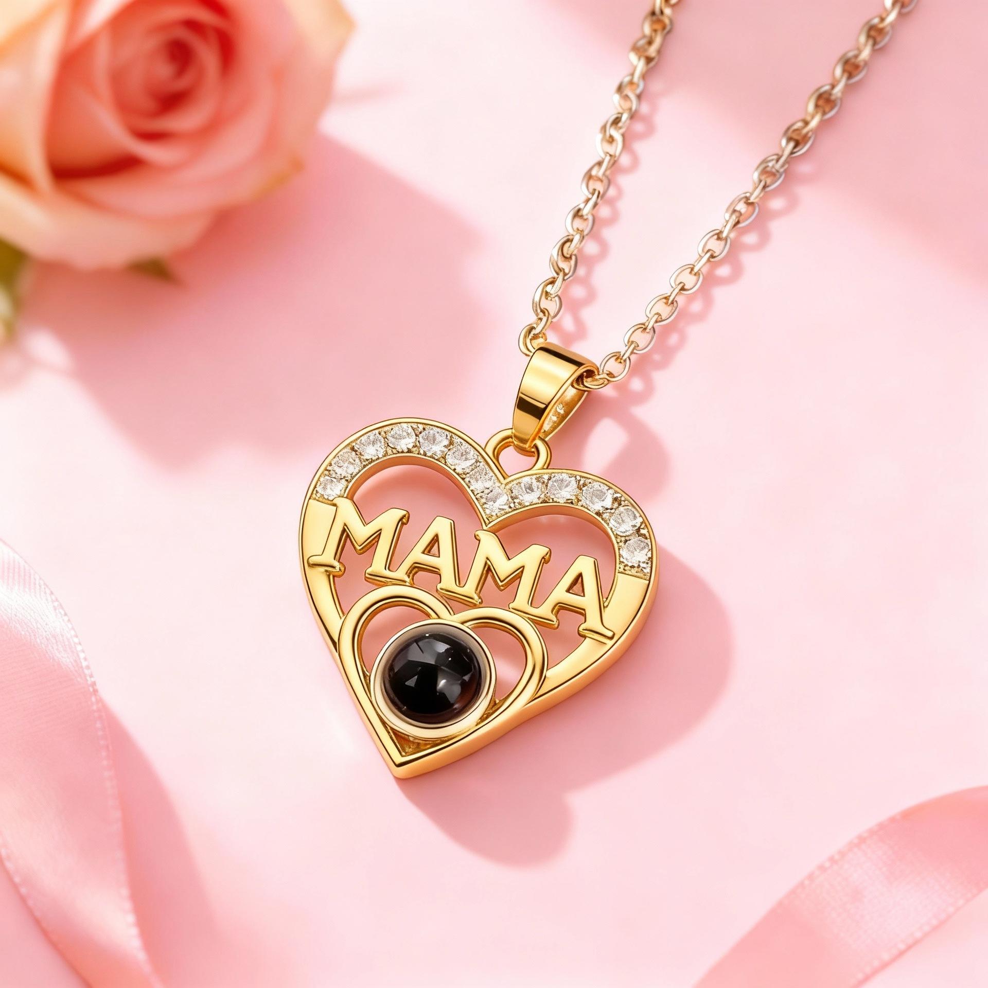 Personalized "MOM" Infinity Photo Projection Necklace Forever Love Gift Mother's Day Gift - soufeeluk