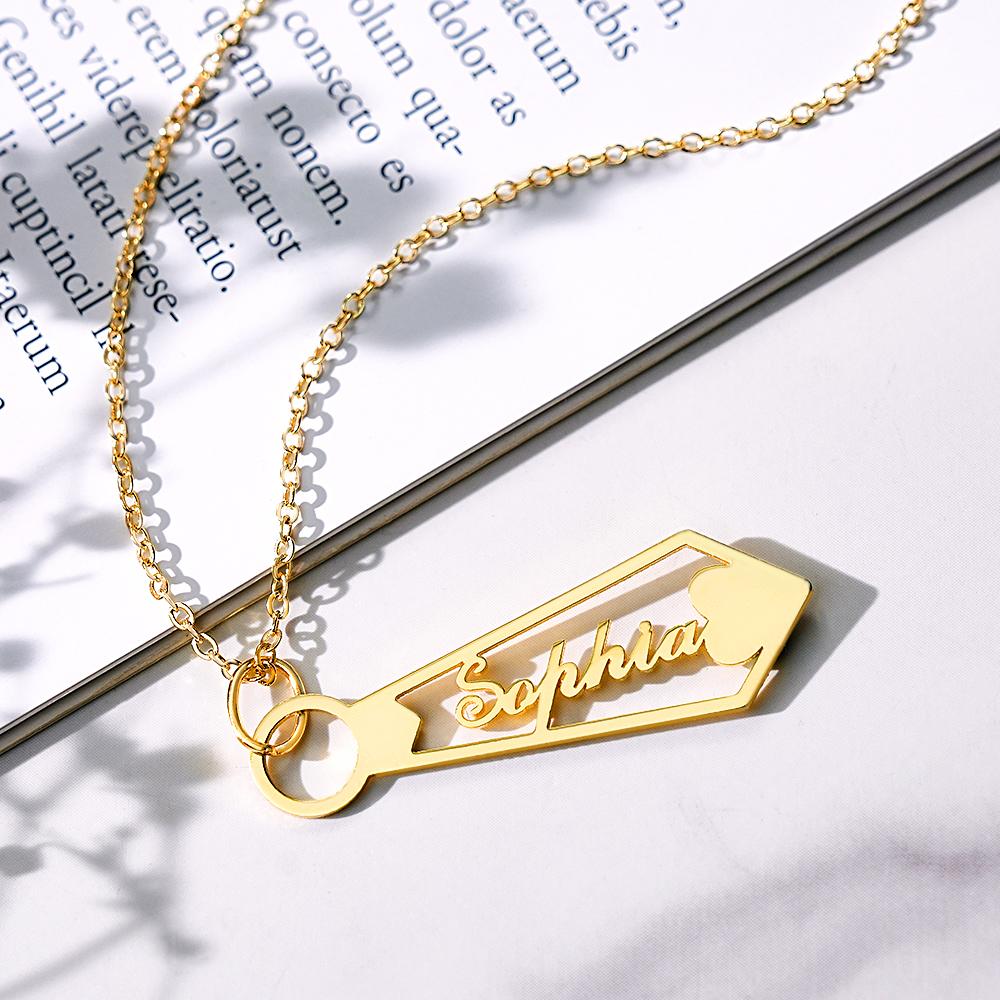 Custom Name Necklace Tie Shaped Pendant Gifts for Dad - soufeeluk