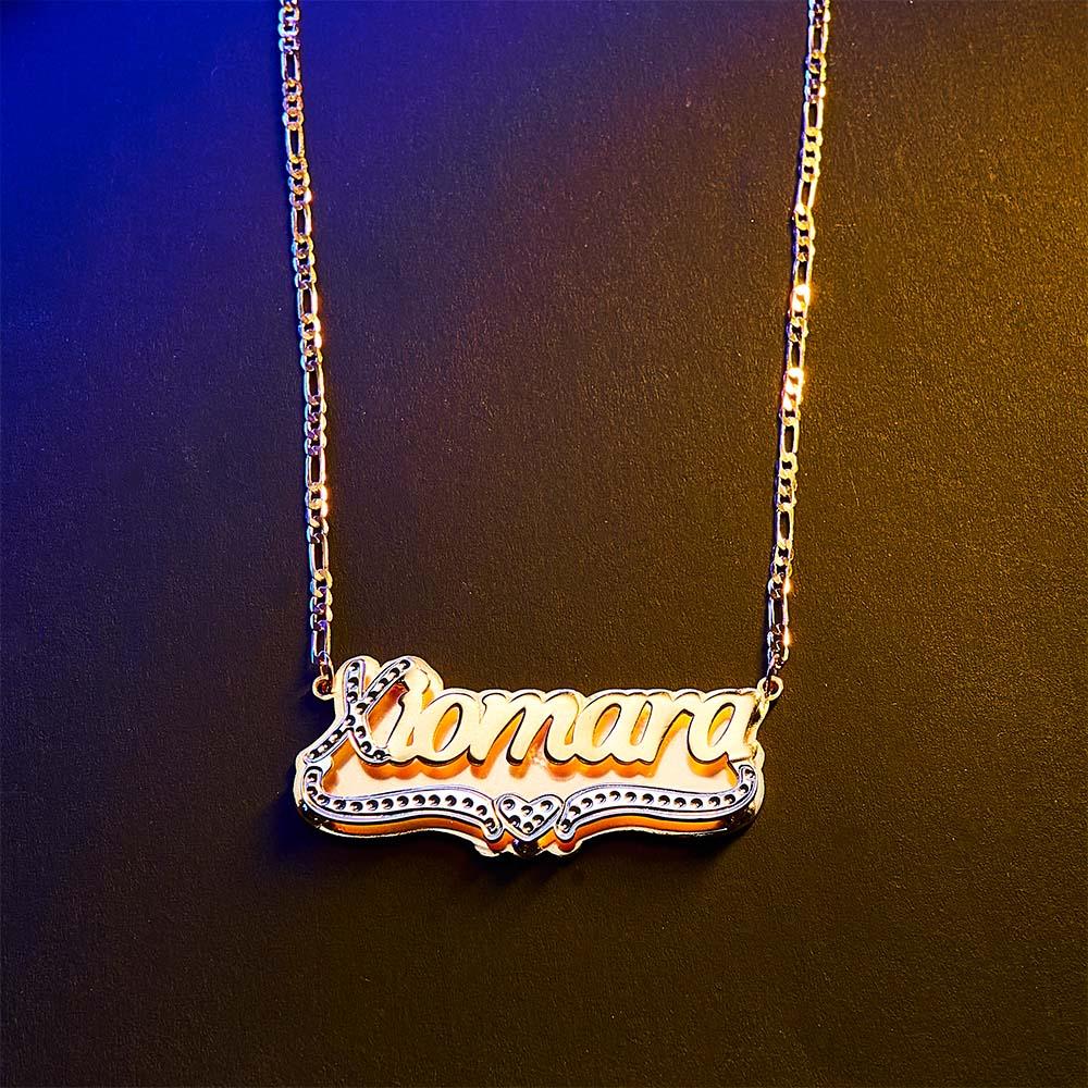 Personalised Hip Hop Name Necklace Initial Bling Decor Necklace Gifts for Men - soufeeluk