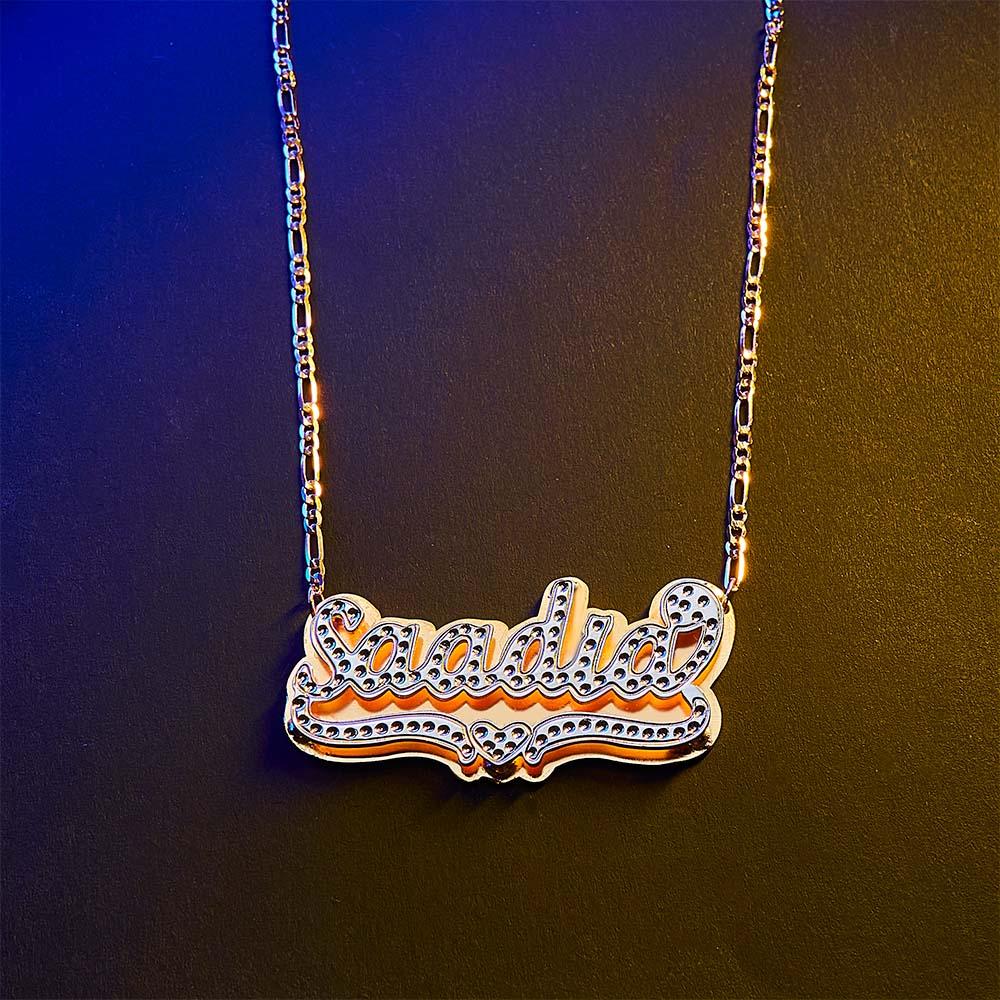 Personalised Hip Hop Name Necklace Fashion Metal Necklace Jewellery Gifts for Men - soufeeluk