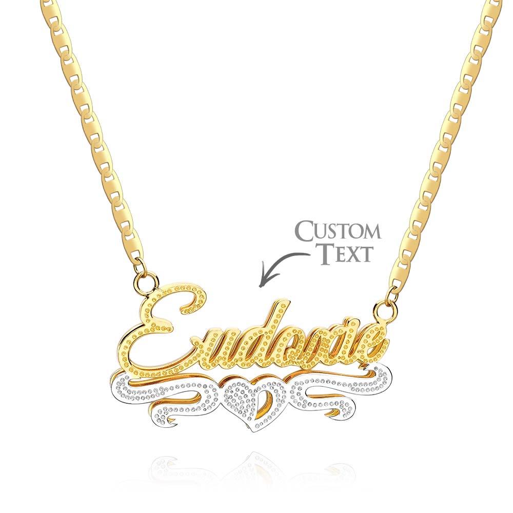 Personalised Name Necklace Fashion Love Heart Decor Necklace Gifts for Men - soufeeluk