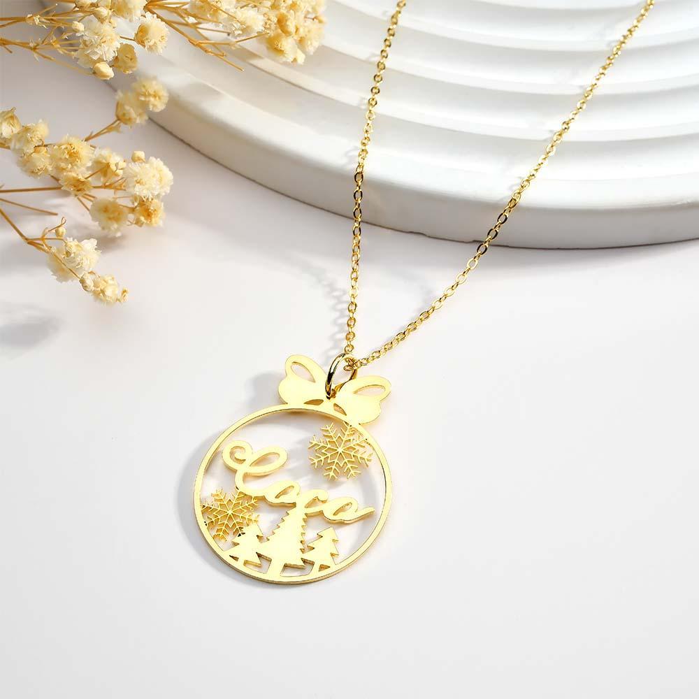 Custom Christmas Tree Name Necklace Gift for Her - soufeeluk