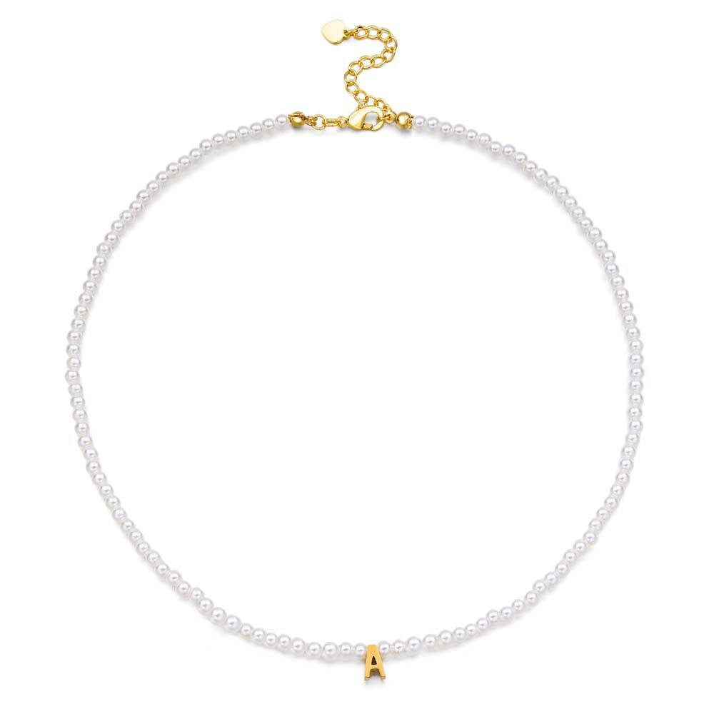 Personalised Pearl Necklace Custom Name Necklace Gift For Her - soufeeluk