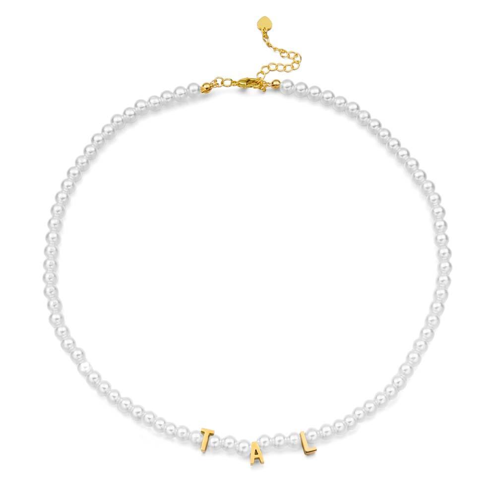 Personalised Pearl Necklace Custom Name Necklace Gift For Her - soufeeluk