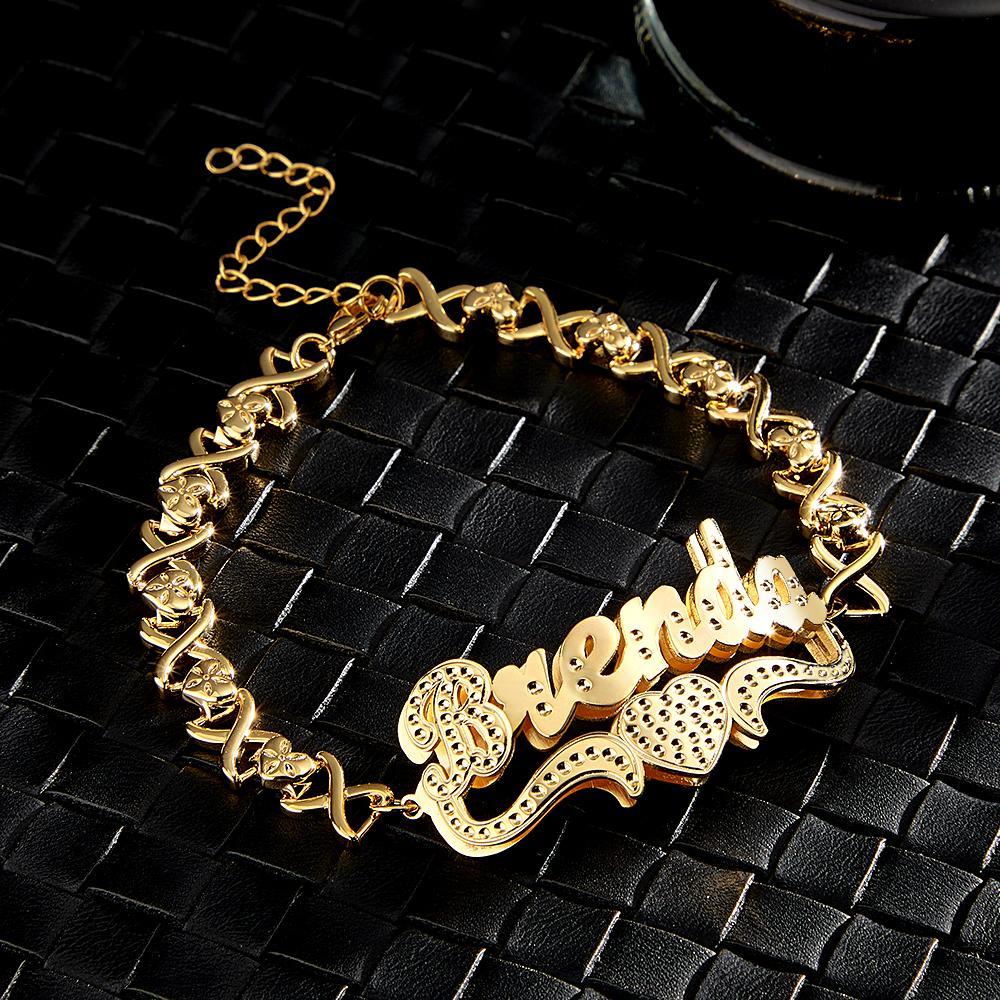 Personalised Hip Hop Name Bracelet Vintage Chain Bracelet Jewellery Gifts For Men - soufeeluk