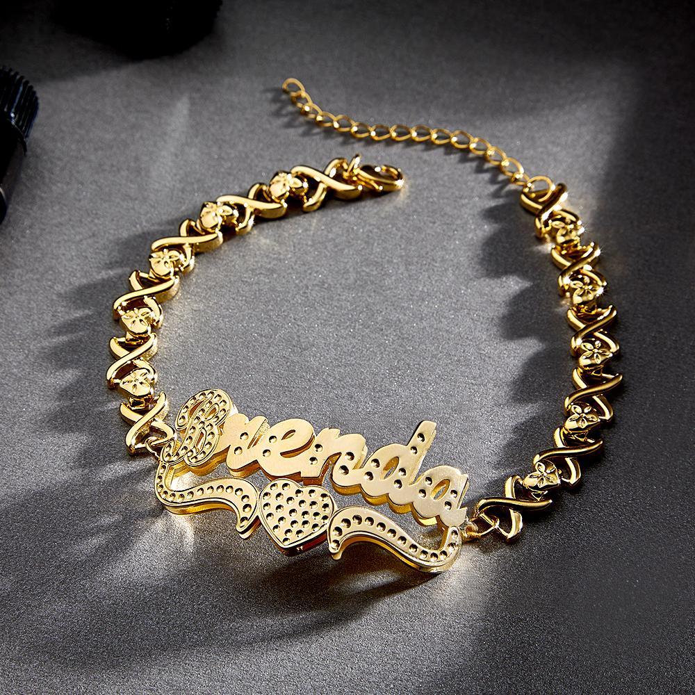 Personalised Hip Hop Name Bracelet Vintage Chain Bracelet Jewellery Gifts For Men - soufeeluk