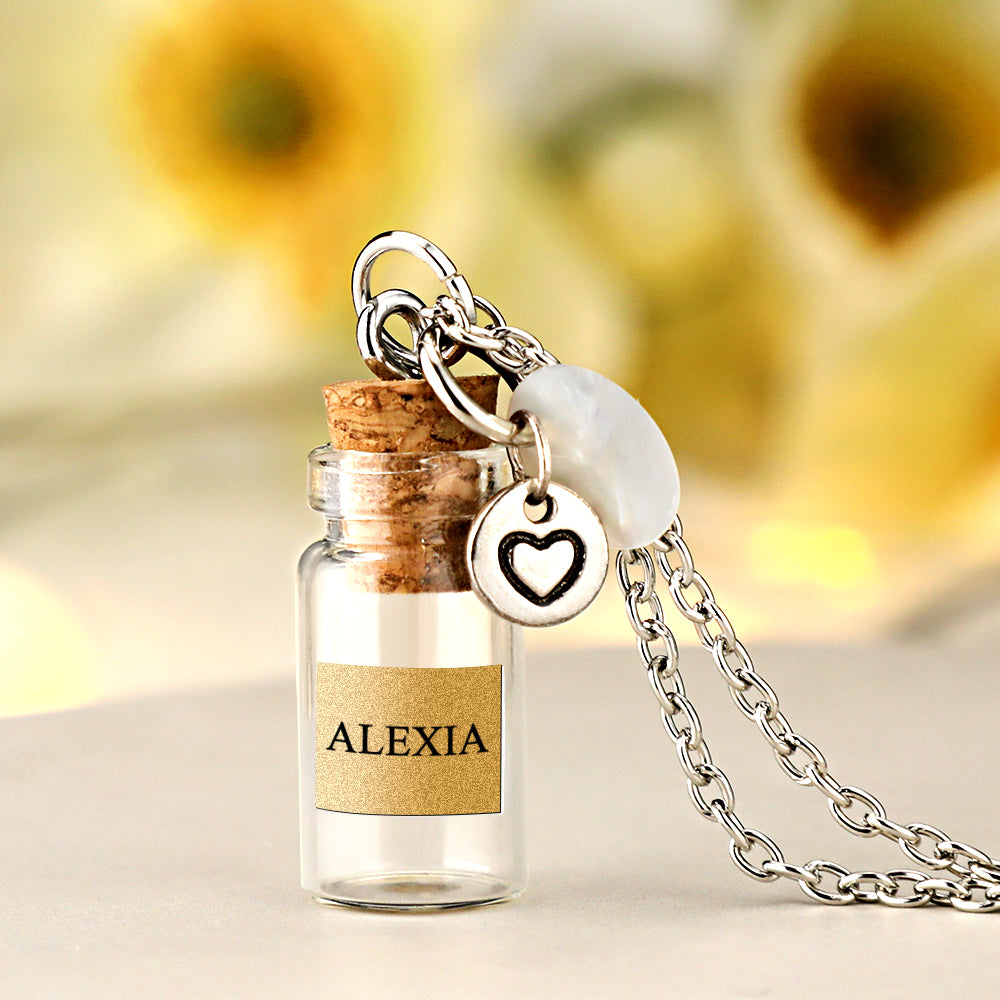 Custom Engraved Necklace Storage Bottle Last Commemoration Unique Gifts