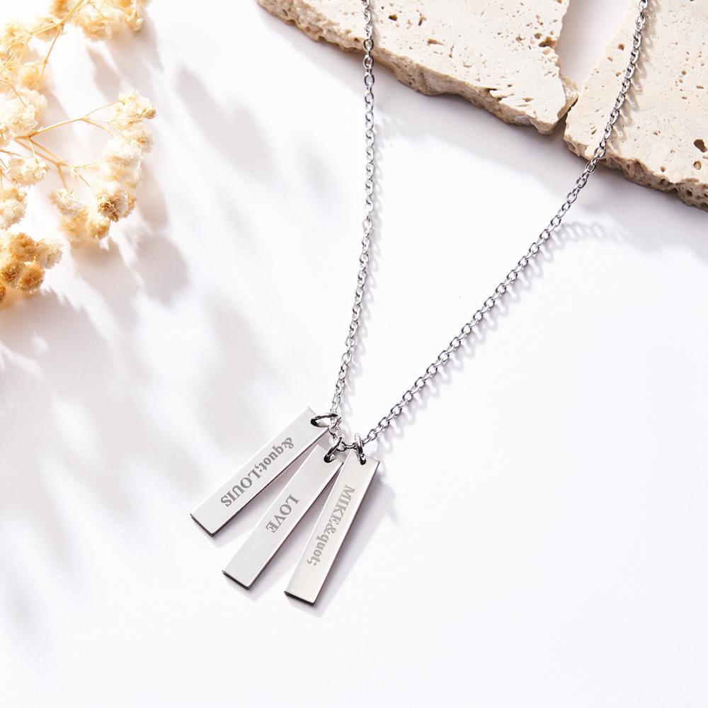 Custom Engraved Necklace Tiny Personalised Bar Tag Creative Gifts - soufeeluk