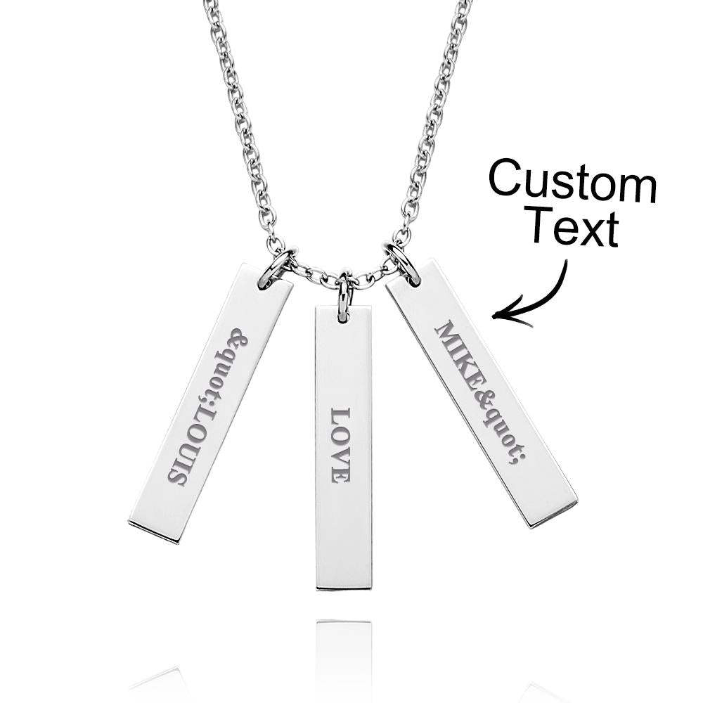 Custom Engraved Necklace Tiny Personalised Bar Tag Creative Gifts - soufeeluk