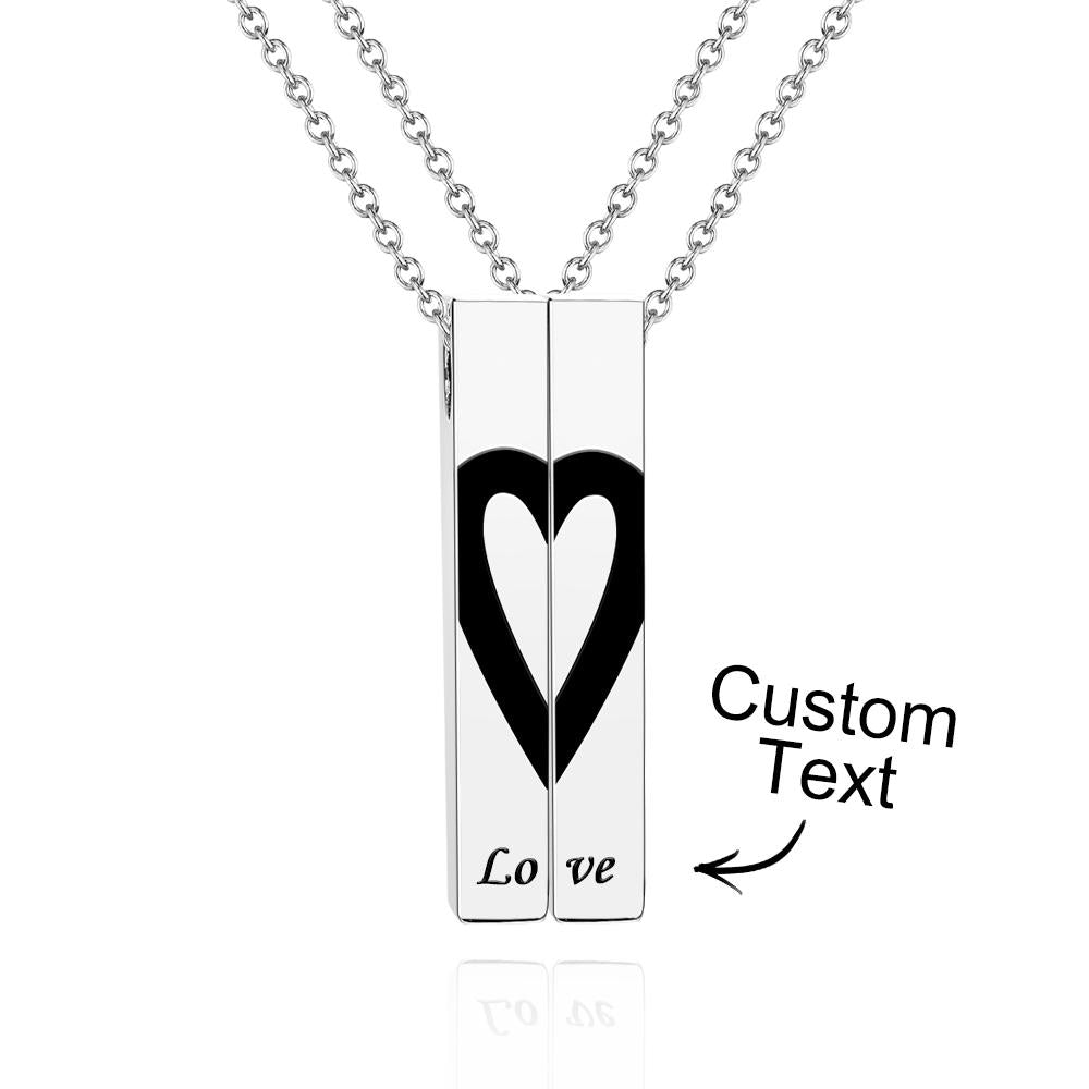 Custom Engraved Necklace Love Heart Pattern Jewellery For Couples - soufeeluk