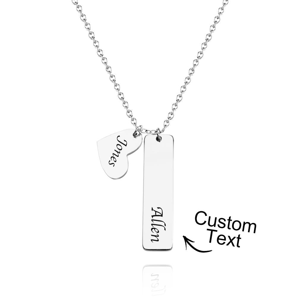 Custom Name Necklace Heart Name Wedding Gift for Her - soufeeluk