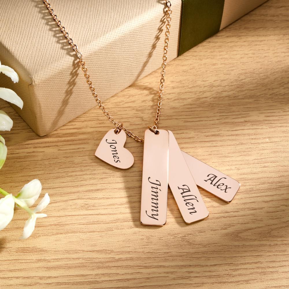 Custom Name Necklace Heart Name Wedding Gift for Her - soufeeluk