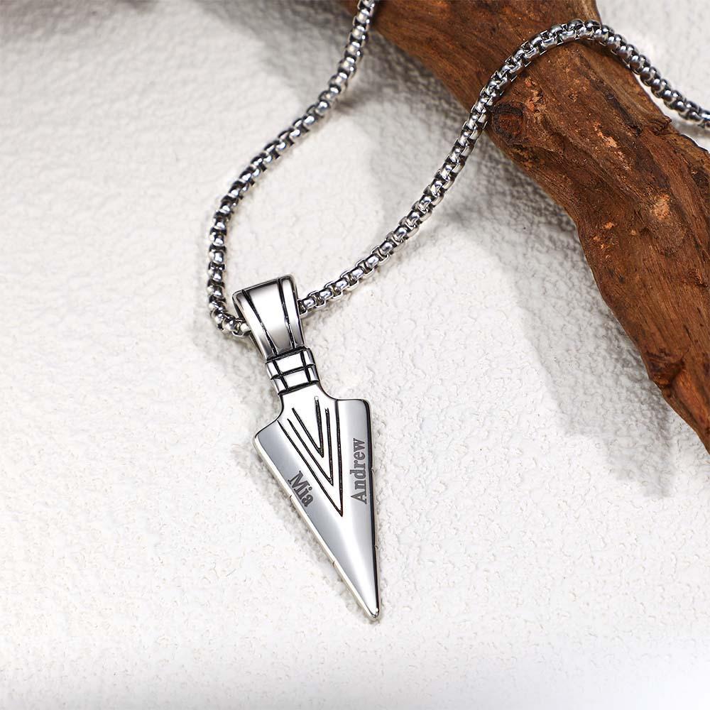 Custom Name Necklace Spear Point Fashion Gift for Men - soufeeluk