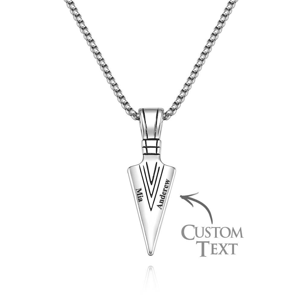 Custom Name Necklace Spear Point Fashion Gift for Men - soufeeluk
