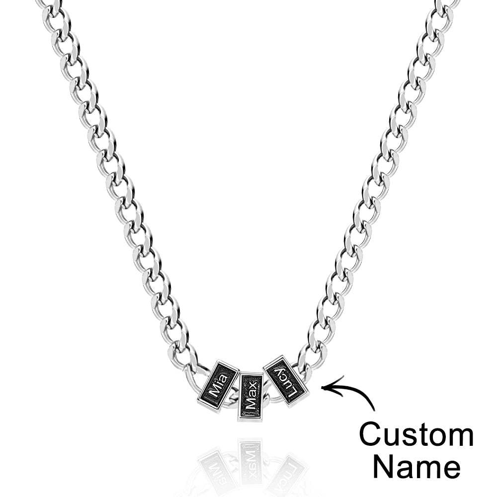 Engravable Cuban Link Chain Personalised Name Necklace Gift For Him - soufeeluk