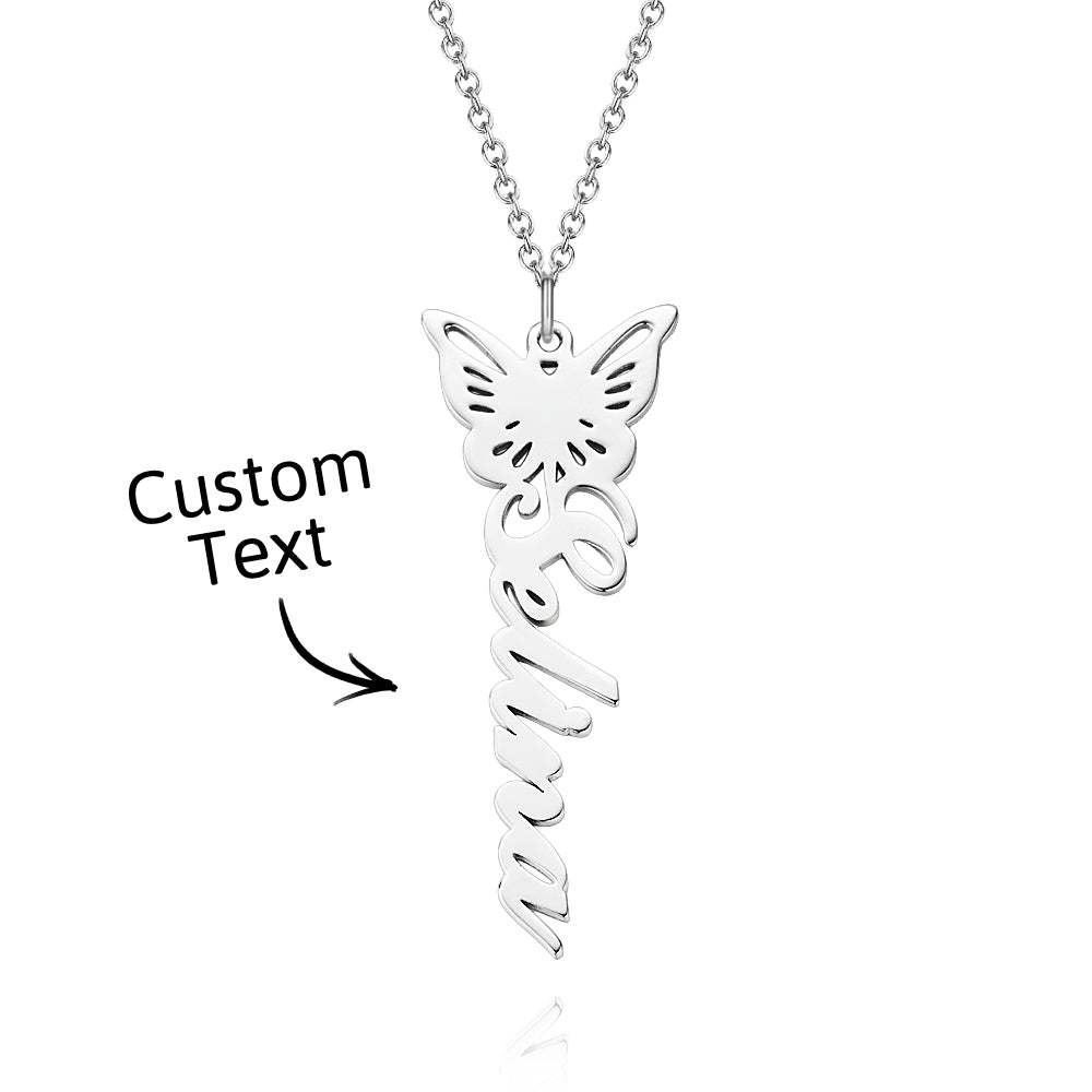 Custom Dainty Birth Butterfly Name Necklace Birthday Bridesmaid Gifts for Mom/Wife/Family/Best Friends - soufeeluk