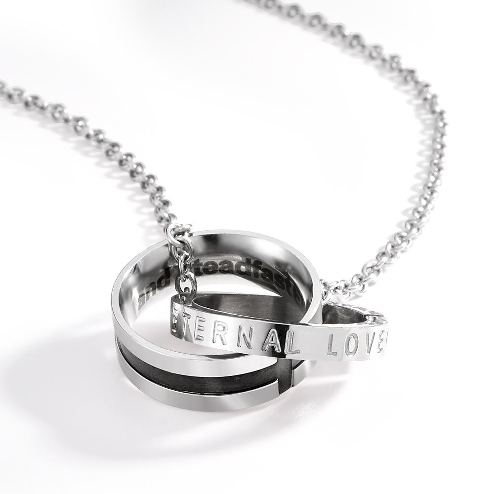 Interlocking Couples Name Necklace Trendy  New Fashion Double Layer Collarbone Chain with Personalised Simple Necklaces Anniversary Gifts - soufeeluk