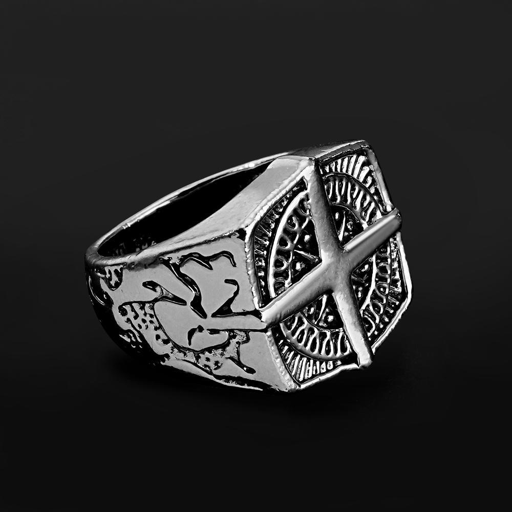 Custom Engraved Rings Men's Punk Rings North Star Rings Gift For Him - soufeeluk