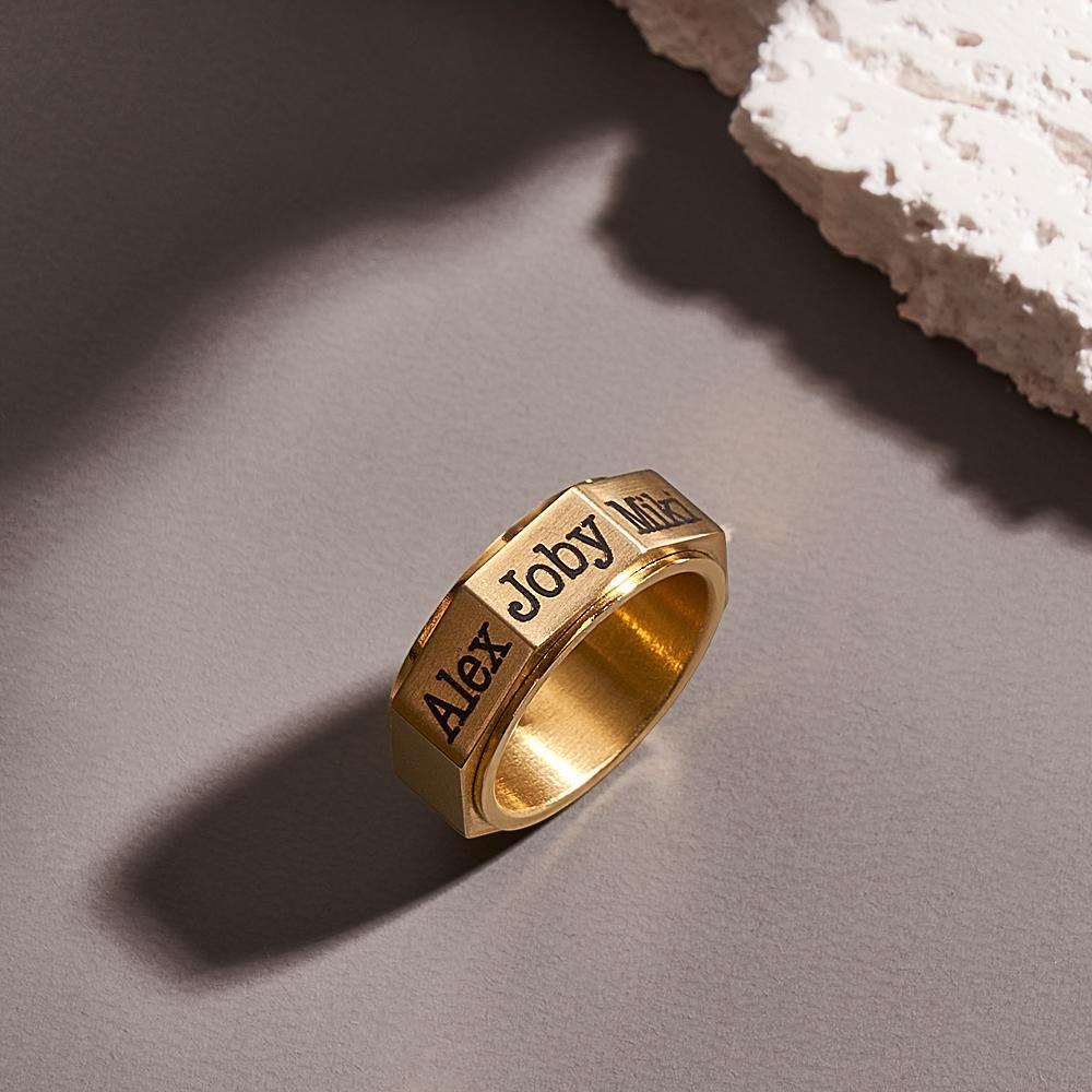 Engravable Ring Norse Viking Rotatable Band Rings For Men - soufeeluk
