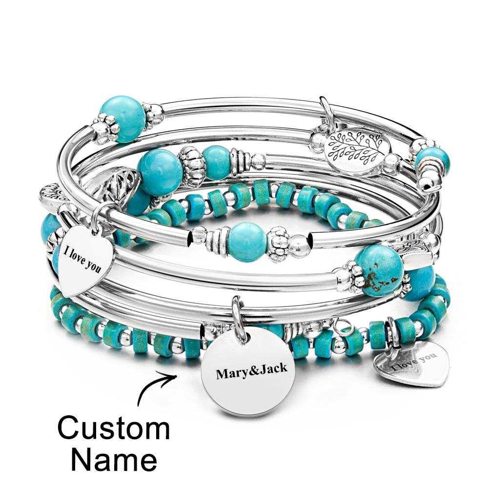 Custom Name Bracelet Bohemia Style Mash Up Gift for Her - soufeeluk