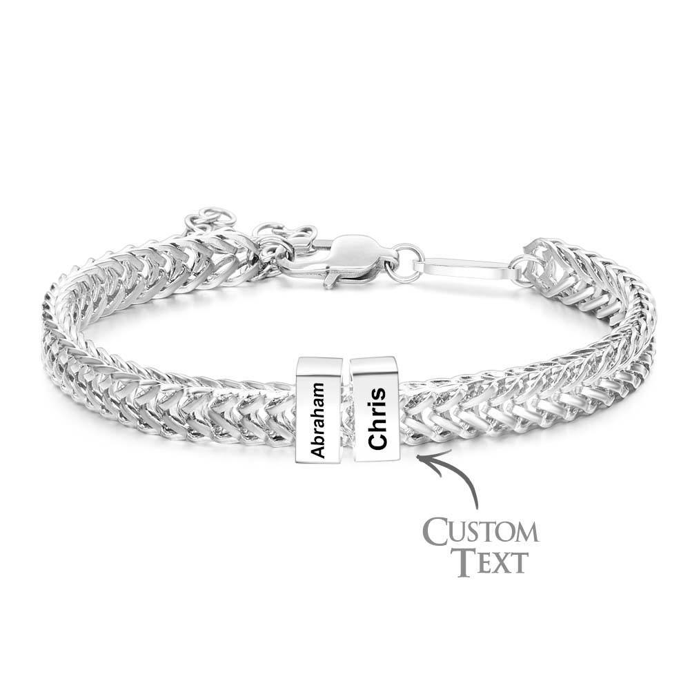 Custom Kids Name Bracelet Personalized Gifts for Dad - soufeeluk